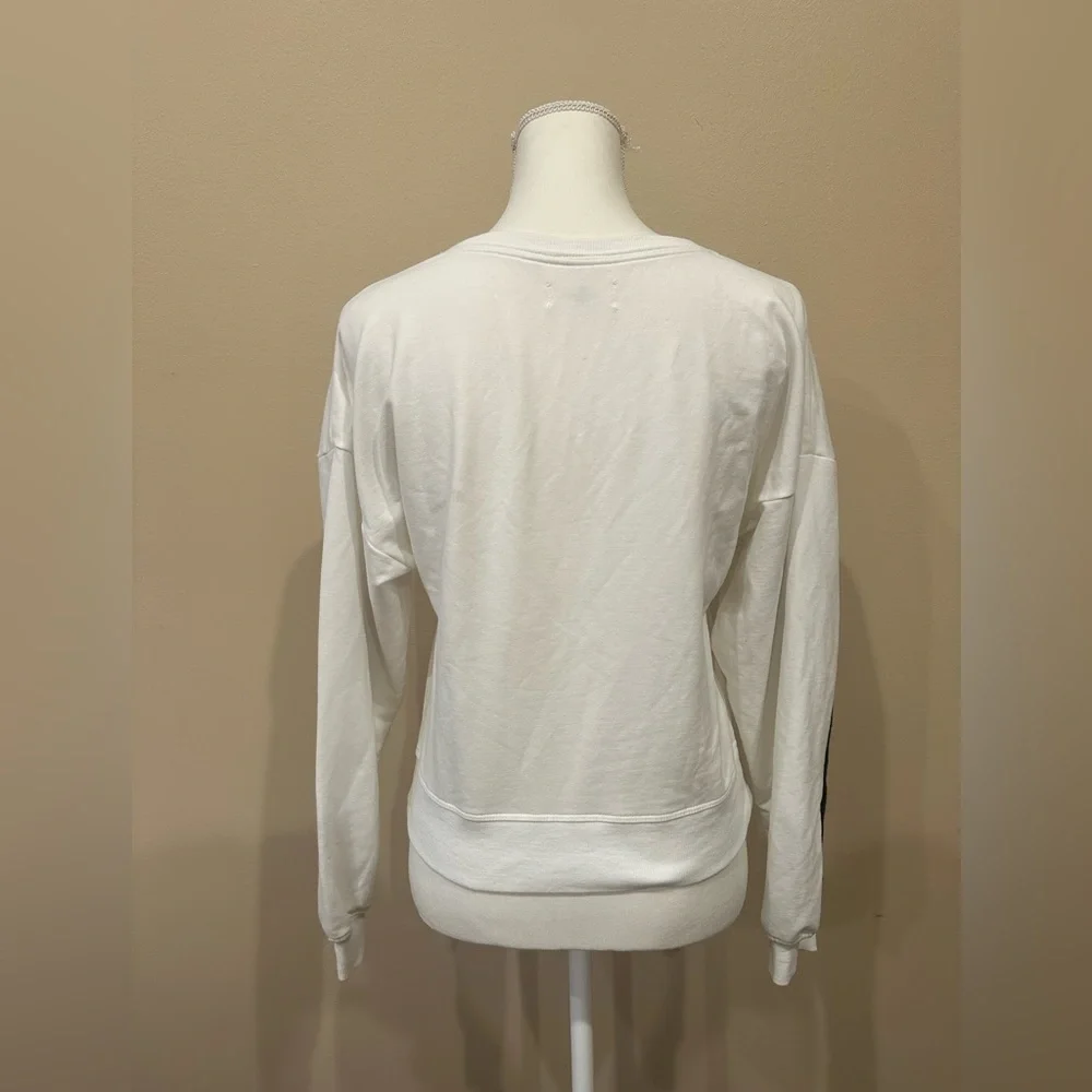 Sundays Open Sleeve Contrast Stripe Sweatshirt White Size 0 XS